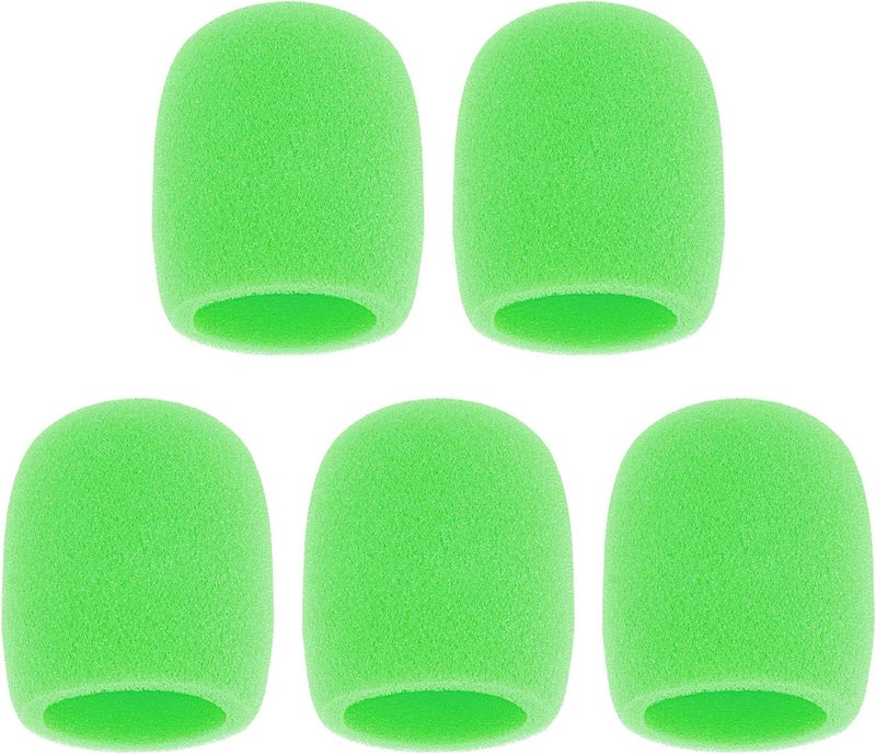 OriGlam 5pcs Thick Foam Mic Covers Handheld Microphone Windscreen, Washable Pop Filter Microphone Cover for KTV Performance (Green) - Image 1